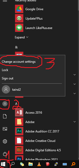 change setting password