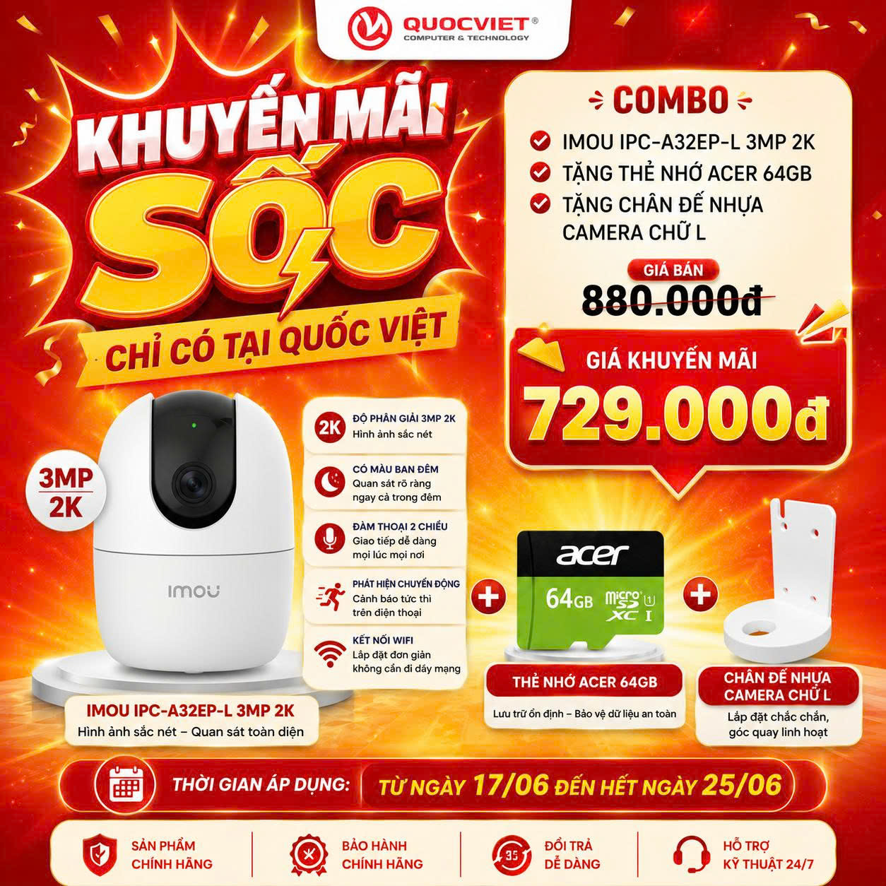  KHUYẾN MÃI GIÁ SỐC CAMERA WIFI – MUA NGAY NHẬN QUÀ HẤP DẪN TẠI QUỐC VIỆT