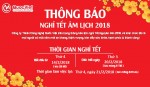 THÔNG BÁO NGHỈ TẾT CỦA CÔNG TY TNHH CÔNG NGHỆ QUỐC VIỆT 2018