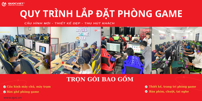 QUY TRÌNH LẮP ĐẶT PHÒNG GAME- NETQuy trình lắp đặt phòng net tại Quốc Việt Computer ( QVC )