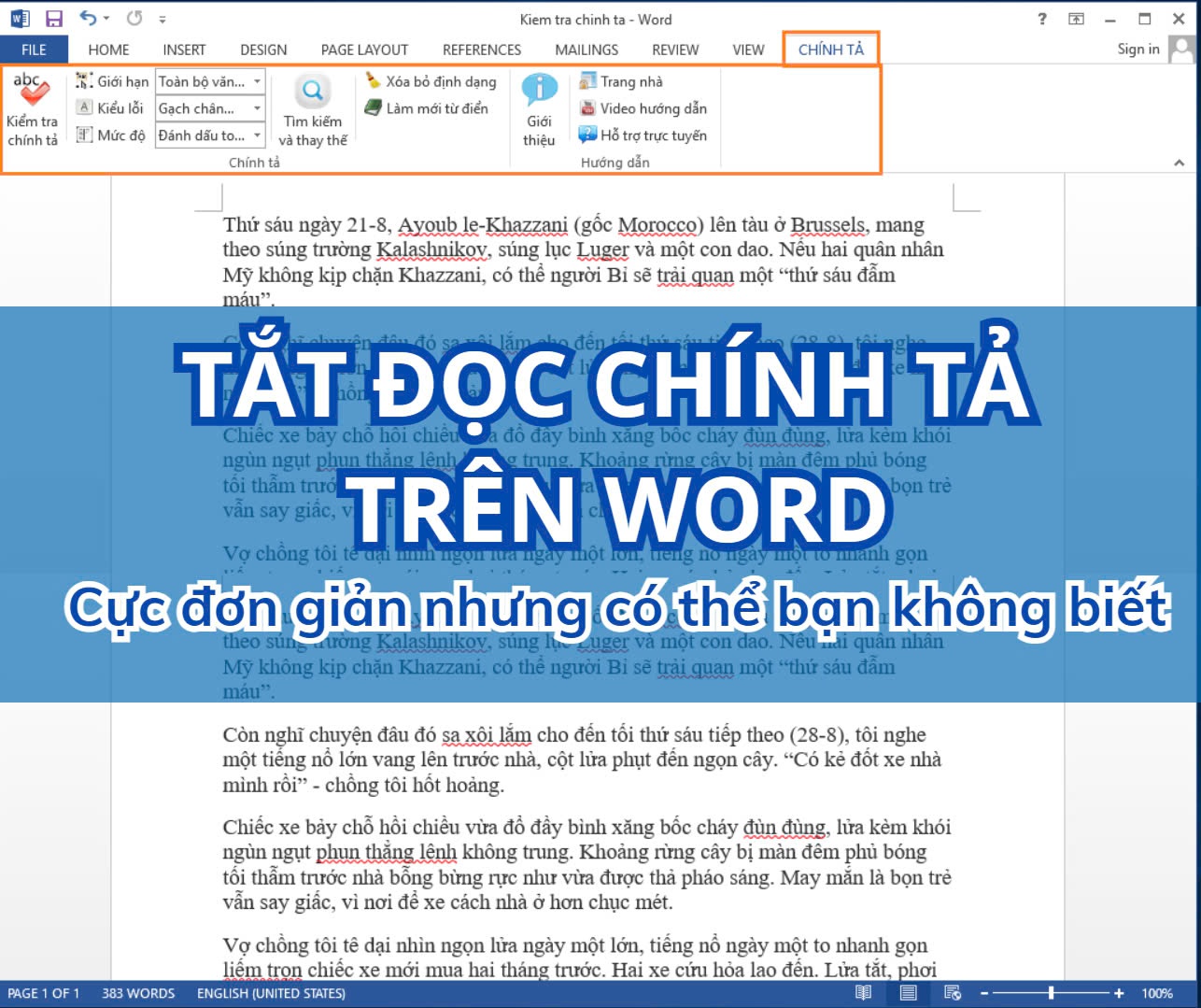 Cách tắt dấu gạch chân đỏ kiểm tra chính tả trong Word đơn giản nhưng không phải ai cũng biết