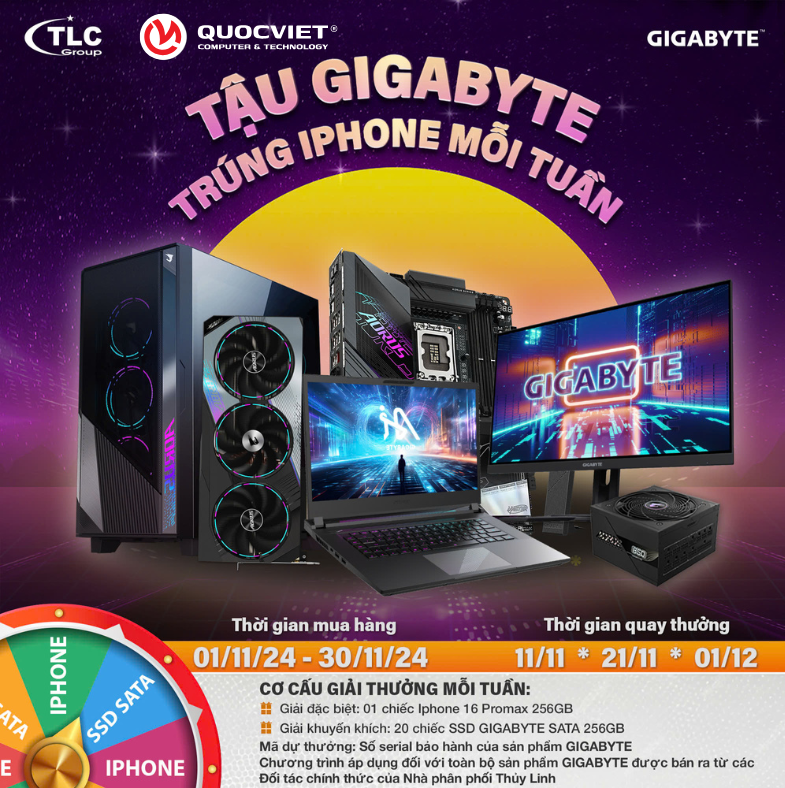 TẬU GIGABYTE – TRÚNG IPHONE MỖI TUẦN 