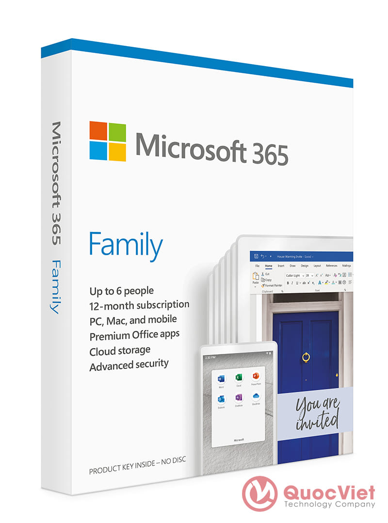Phần mềm Microsoft 365 Family English APAC EM Subscr 1YR Medialess P8 (6GQ-01555)