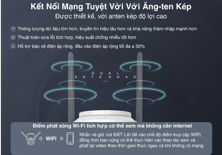 Camera IMOU quay quét 3MP IPC-S31FEP Có màu, đàm thoại