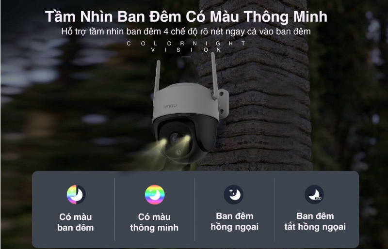 Camera IMOU quay quét 3MP IPC-S31FEP Có màu, đàm thoại