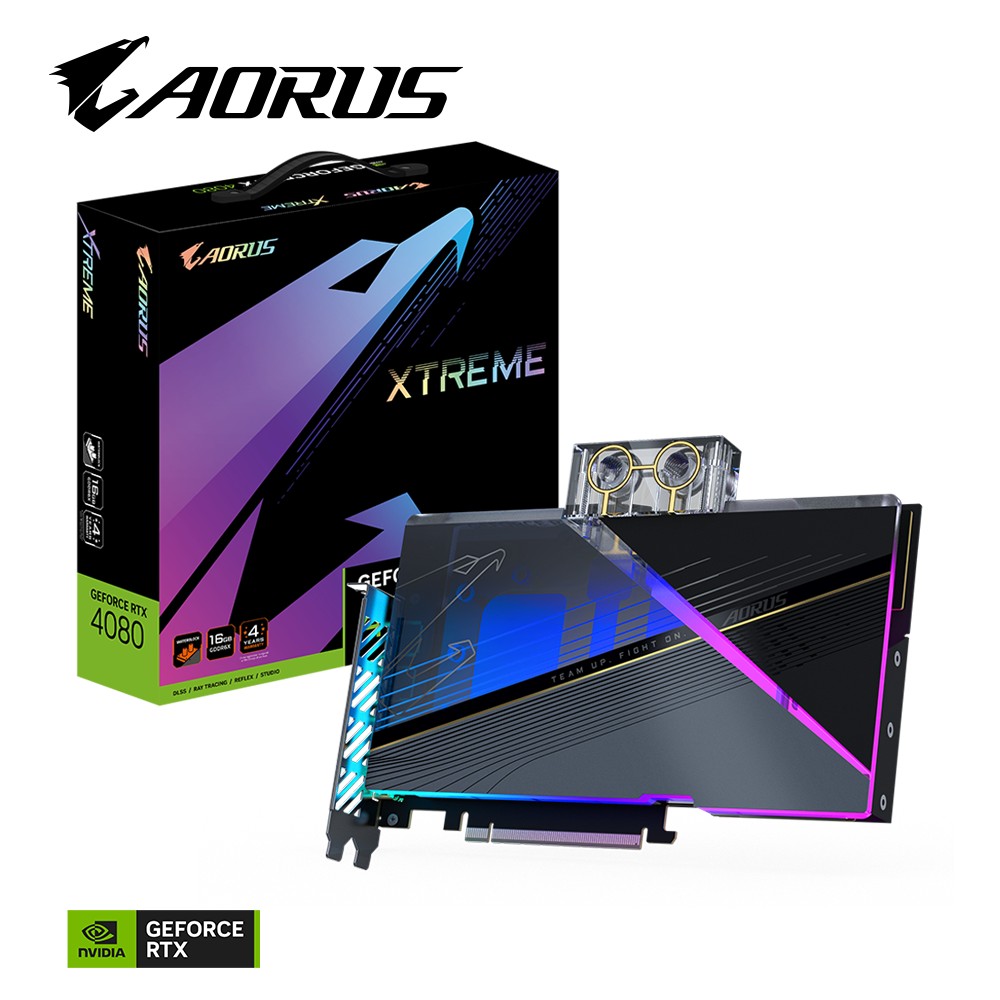 VGA GIGABYTE AORUS RTX 4080 16GB XTREME WATERFORCE WB ( GV-N4080 AORUS X WB -16GD )