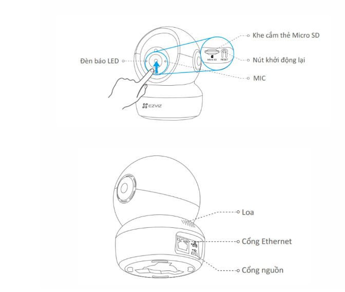 Camera EZVIZ C6N Pro 3MP 2K W1 Color Wifi quay quét 360 độ trong nhà, có màu ban đêm