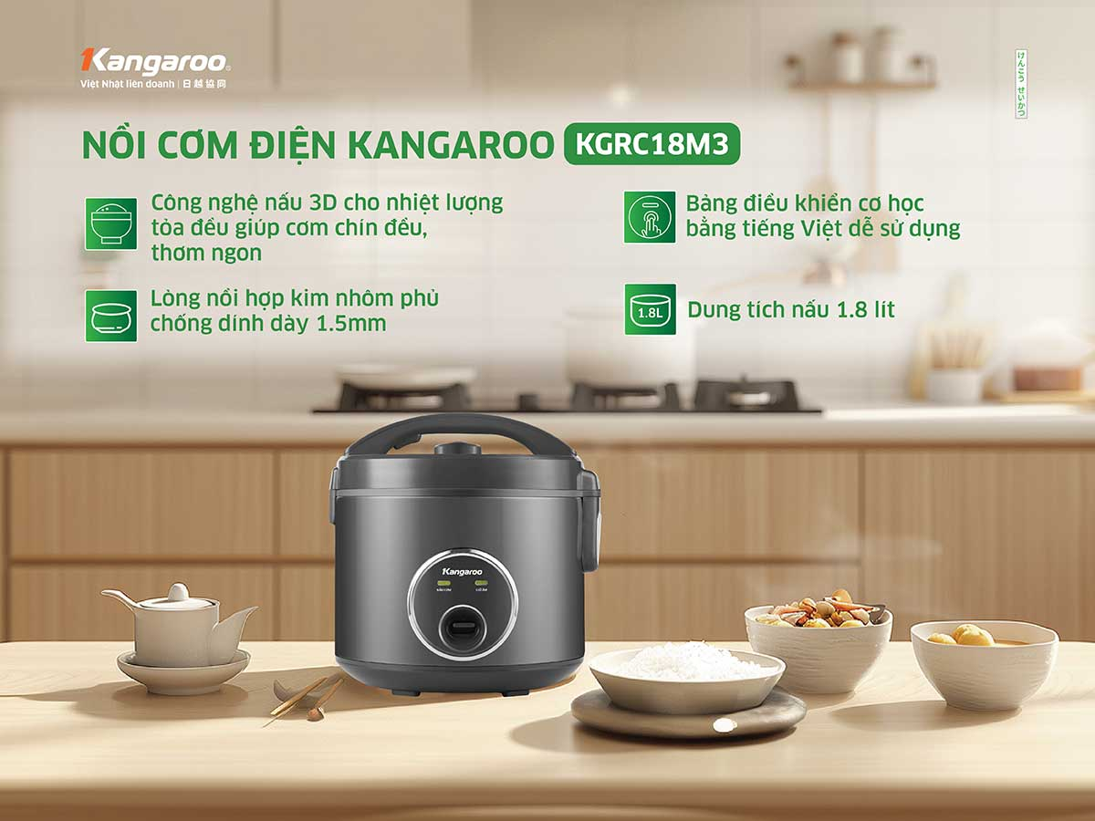 Nồi cơm điện cơ 1.8L Kangaroo KGRC18M3