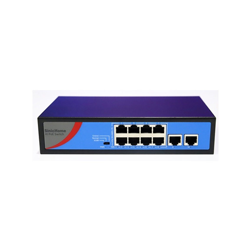 Bộ chia mạng POE Sinic SN-3108POE 8 cổng PoE 100M, 2 cổng uplink 10/100/100M