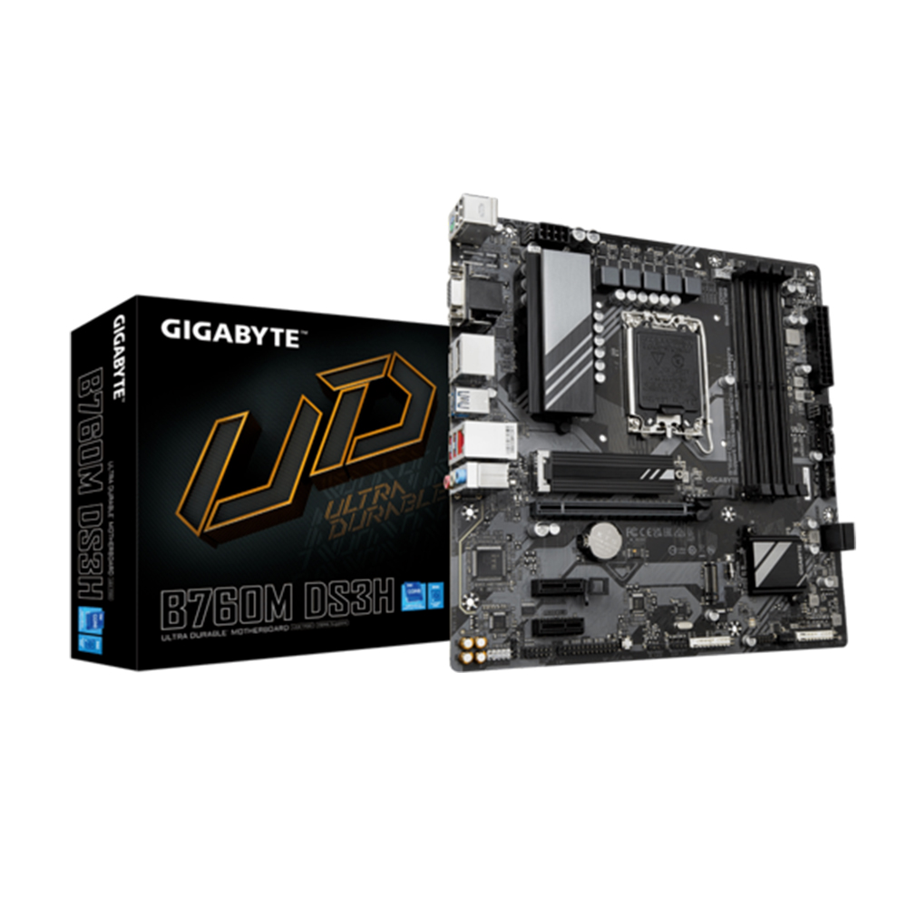 Bo mạch chủ Gigabyte B760M DS3H DDR5 Socket 1700 (VGA/HDMI/4 khe ram)