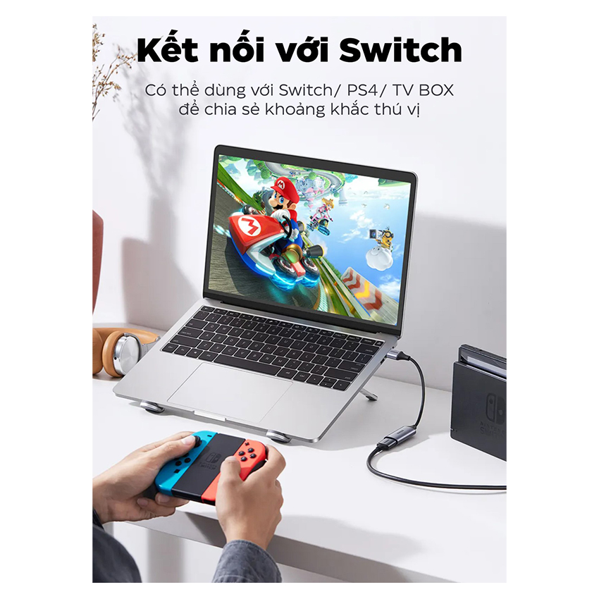 Card ghi hình HDMI to USB 2.0, Type C live streaming 1080P Ugreen (40189)