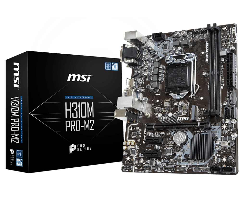 Bo mạch chủ MSI H310M PRO-M2 (LGA 1151v2 2x DDR4 HDMI/VGA/ DVI/ M.2 PCIe 2.0)