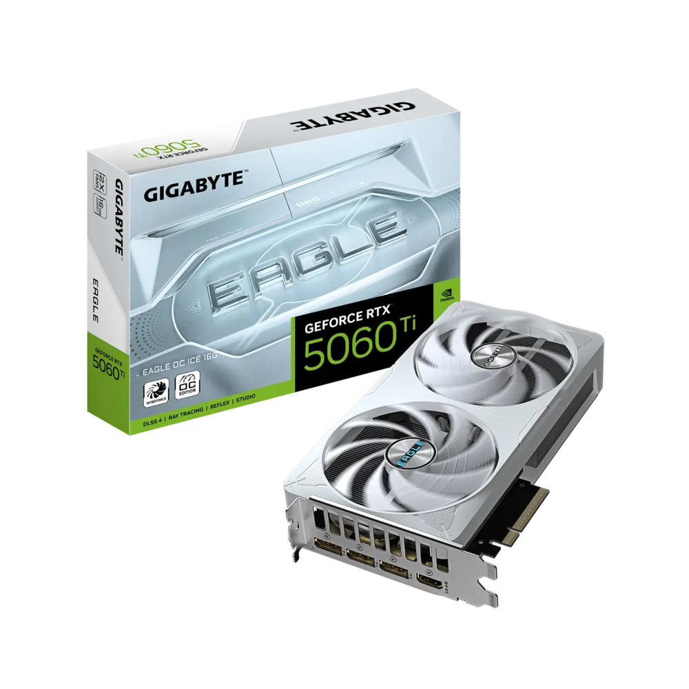 Card màn hình Gigabyte GeForce RTX 5060 TI EAGLE OC ICE 16G (GV-N506TEAGLEOC ICE-16GD)