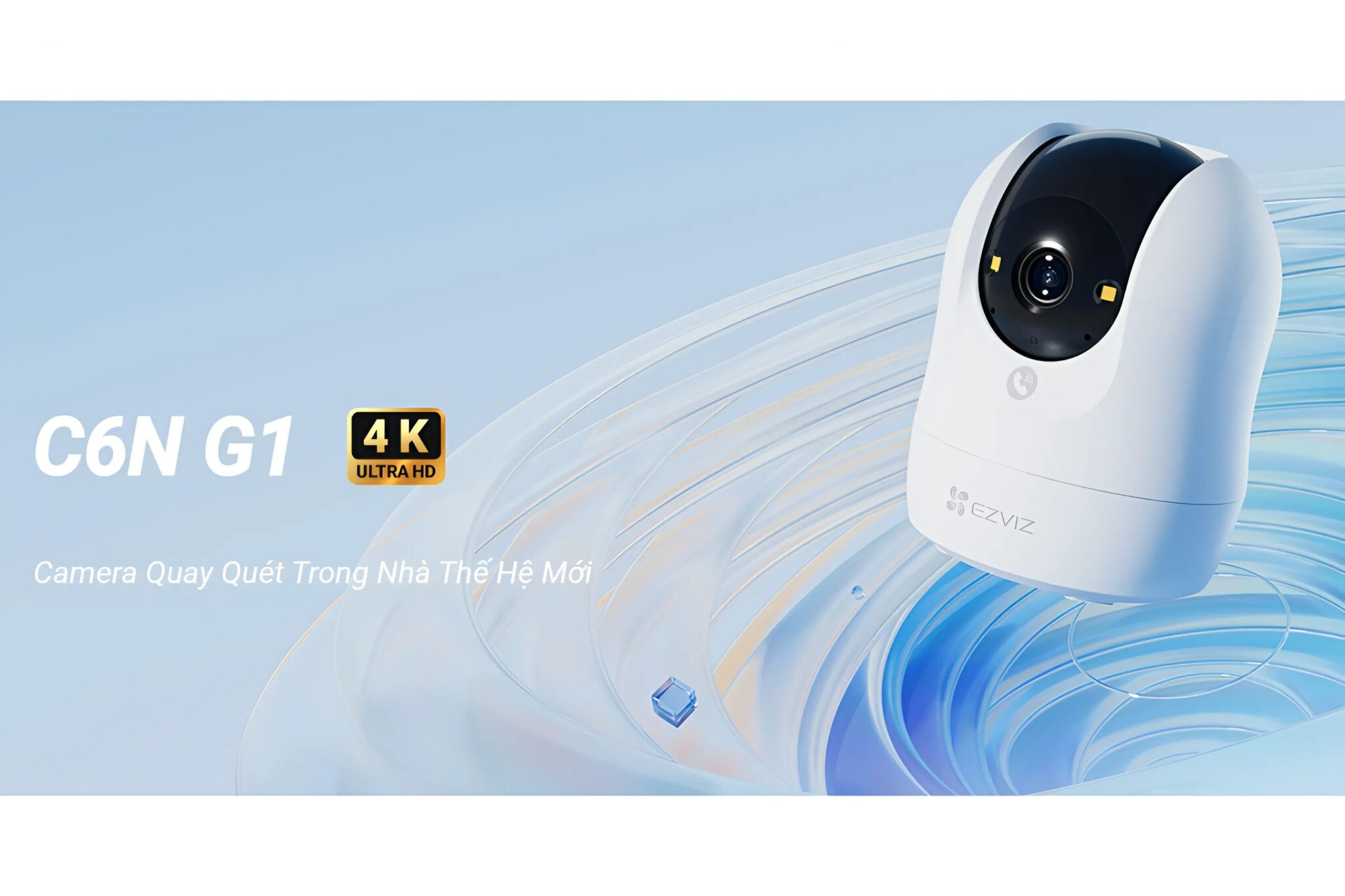 Camera EZVIZ C6N G1 4K 8MP quay quét 360 độ trong nhà, đàm thoại 2 chiều, có màu ban đêm
