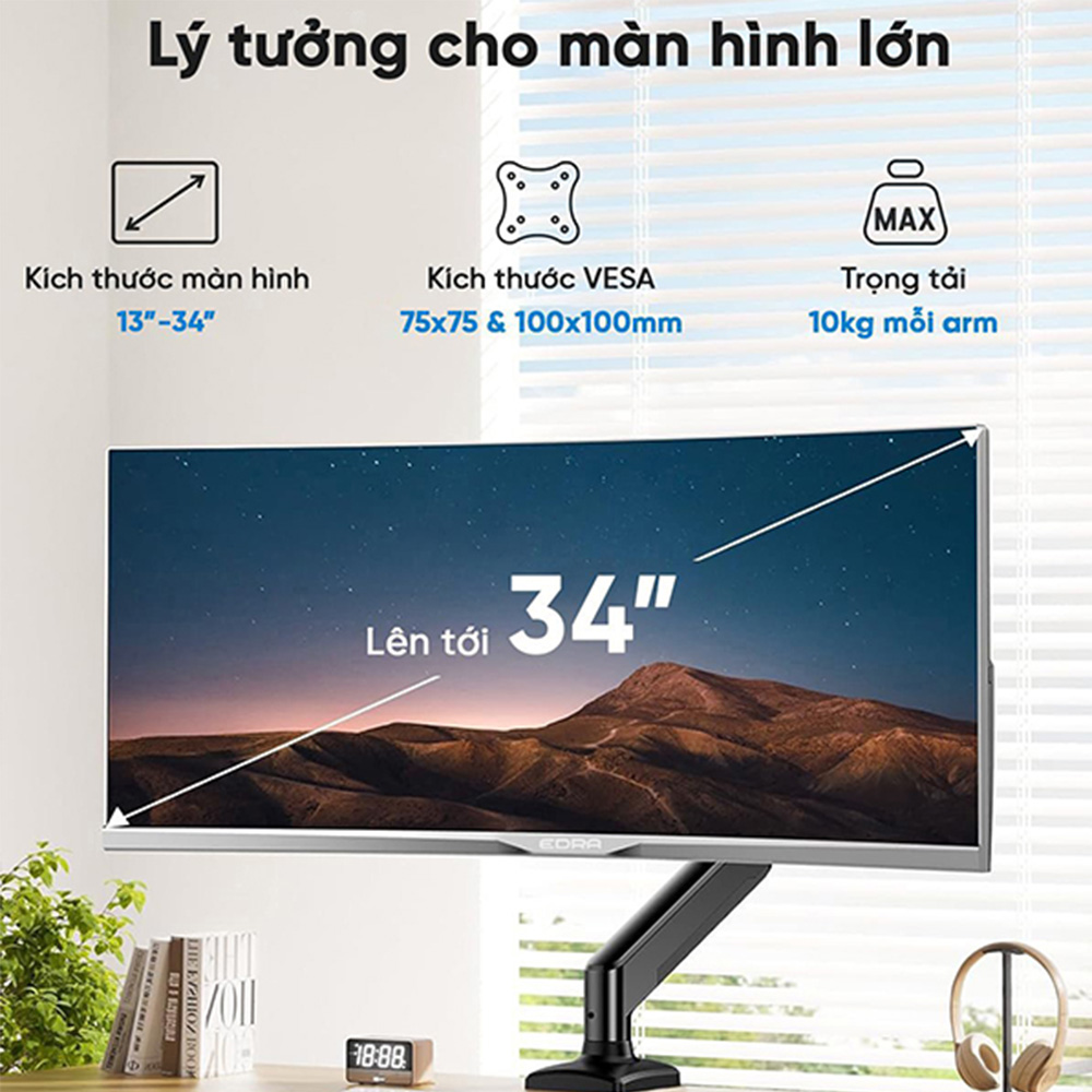Giá treo màn hình EDRA - EMA7302 (17 - 34 inch) ( 1 Màn Hình)