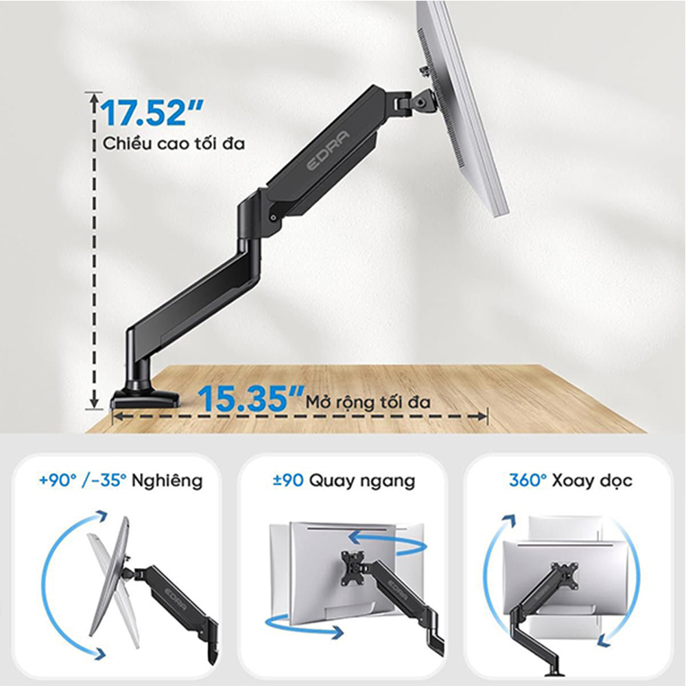Giá treo màn hình EDRA - EMA7302 (17 - 34 inch) ( 1 Màn Hình)