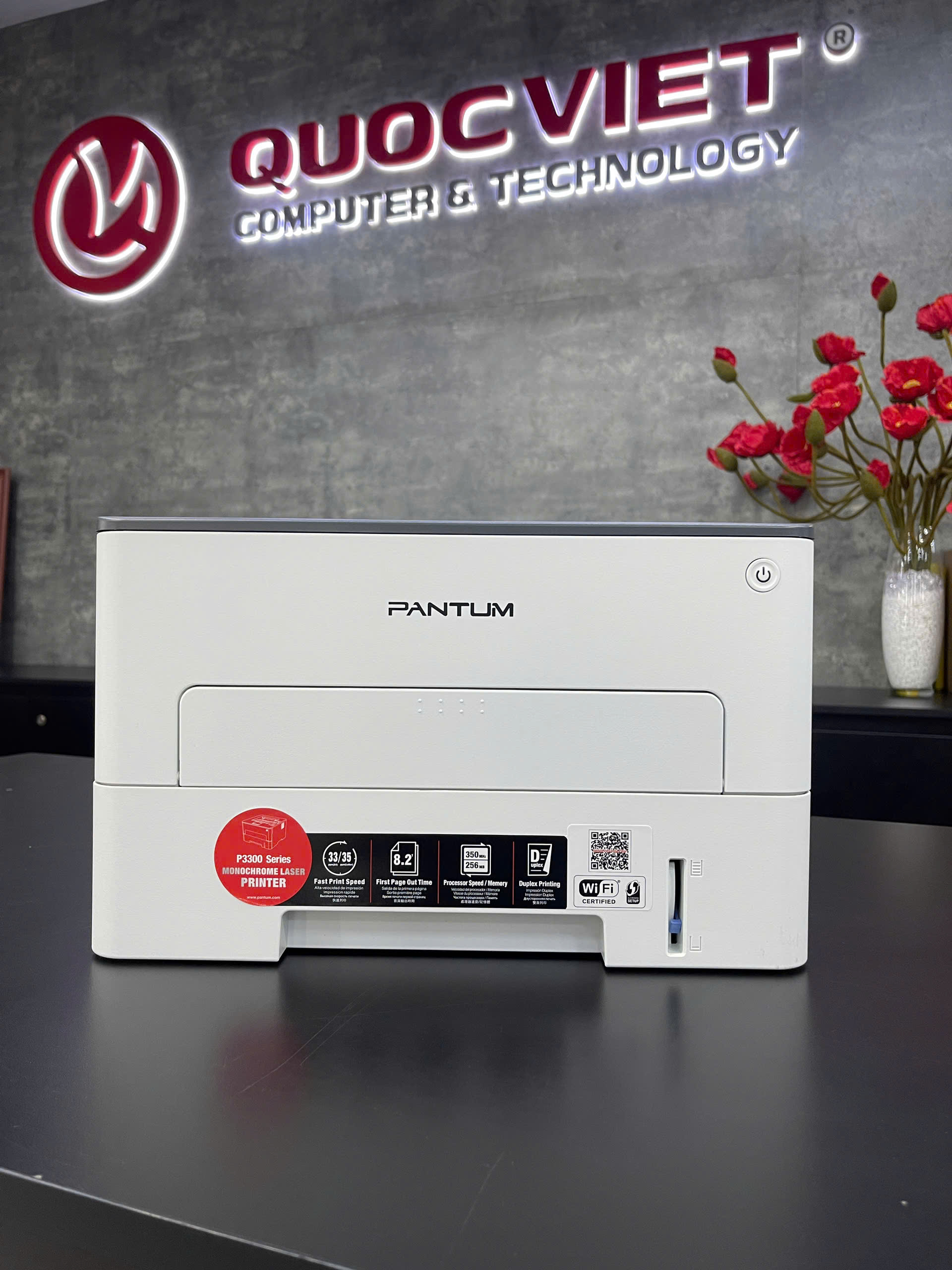 Máy in Laser đen trắng Pantum P3302DW (In đảo mặt | A4| A5| USB| LAN| WIFI)