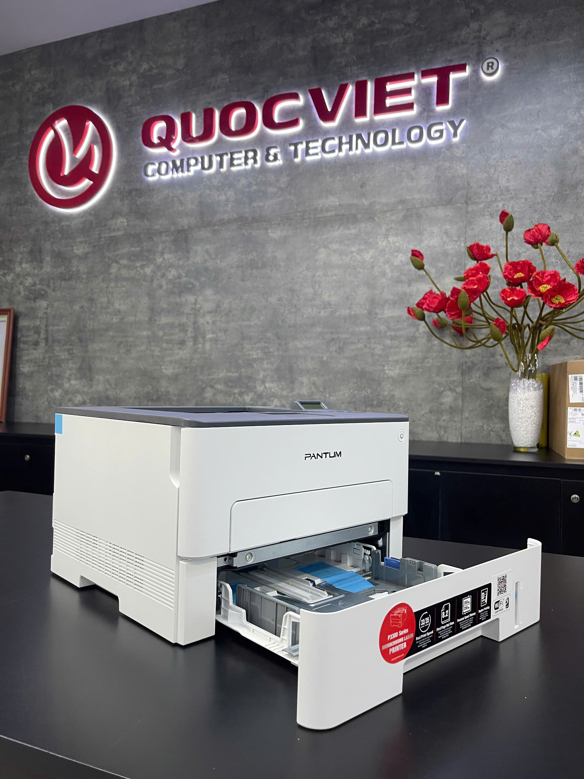 Máy in Laser đen trắng Pantum P3302DW (In đảo mặt | A4| A5| USB| LAN| WIFI)