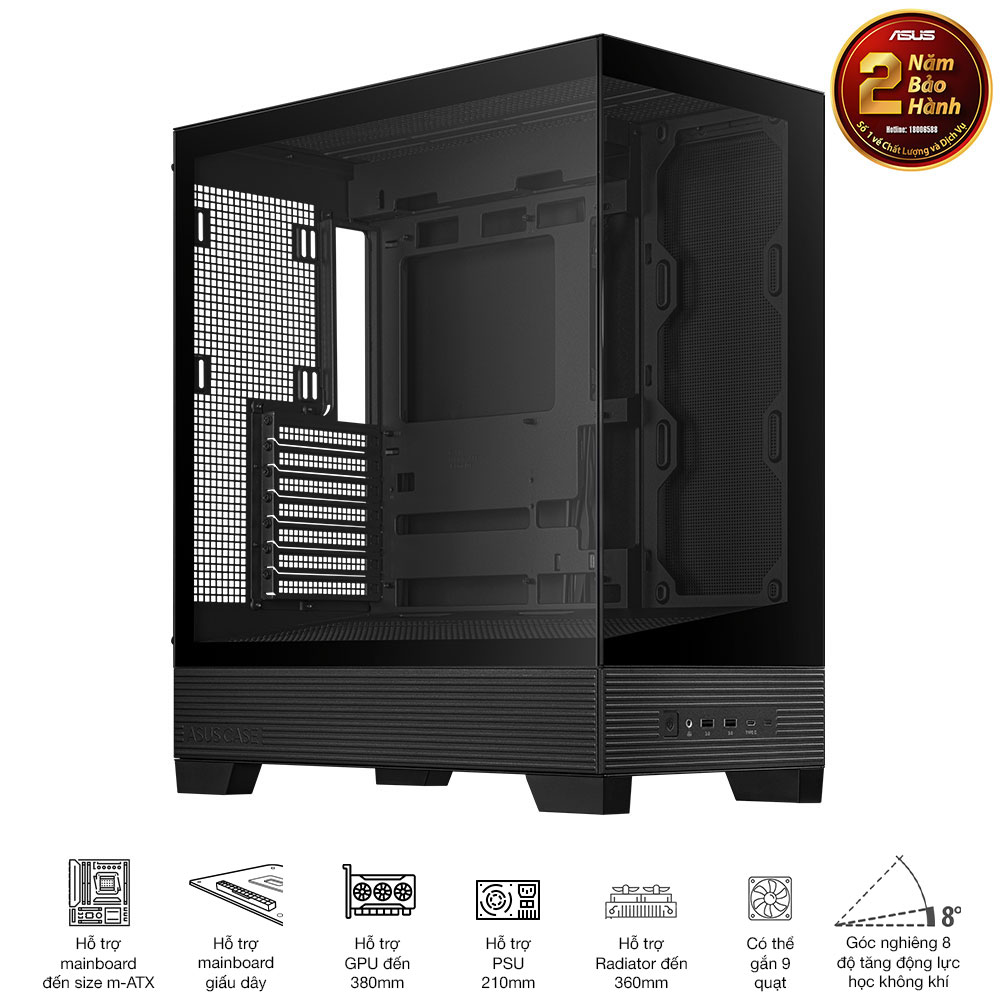Vỏ máy tính Asus A31 TG BLACK (Mid Tower/ ATX/ Đen)