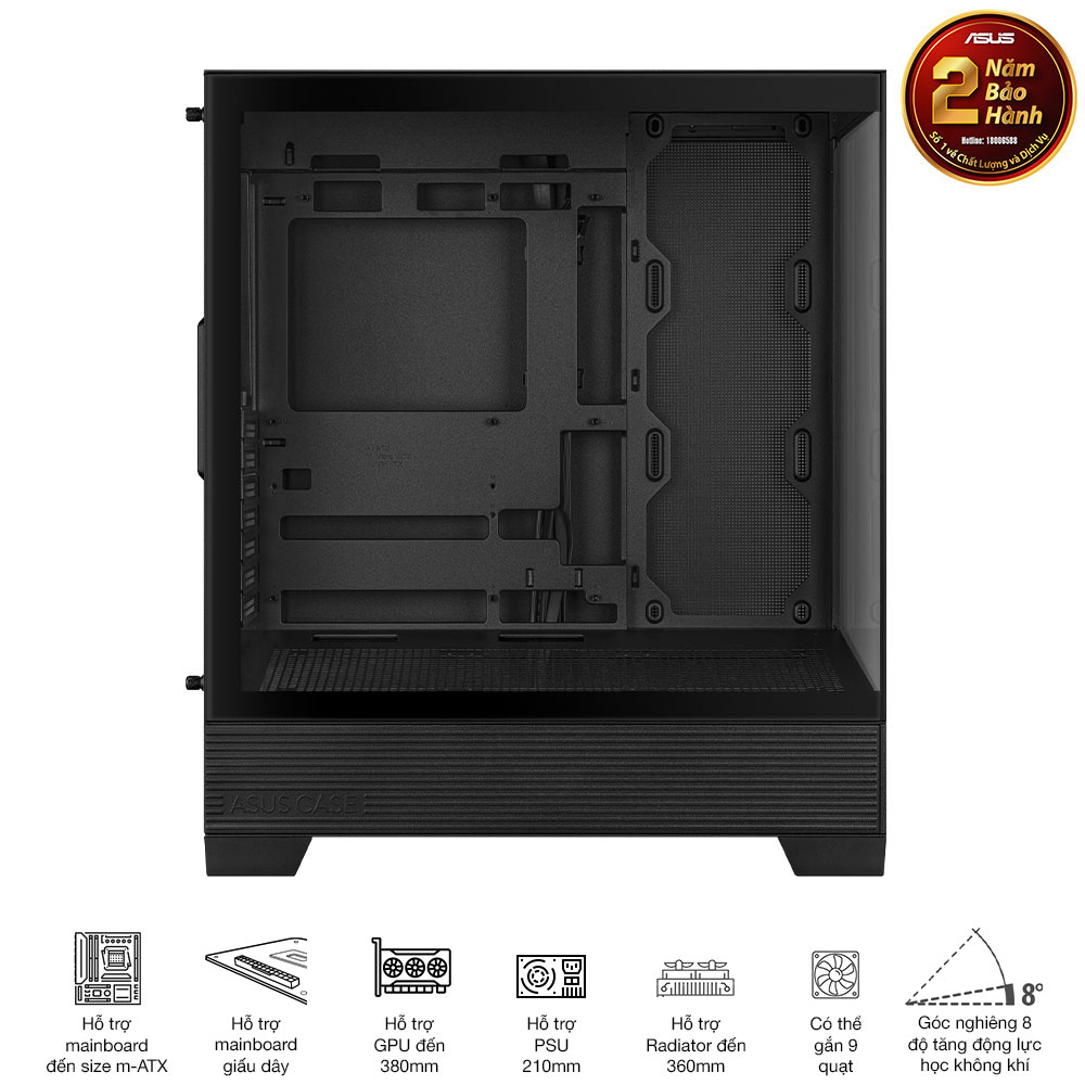 Vỏ máy tính Asus A31 TG BLACK (Mid Tower/ ATX/ Đen)
