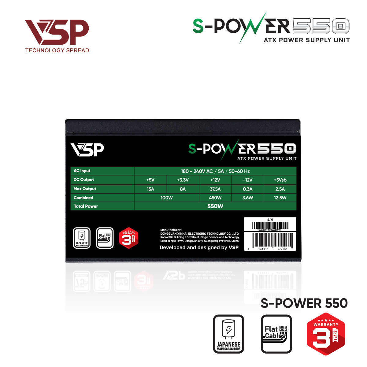 Nguồn VSP S-POWER 550W