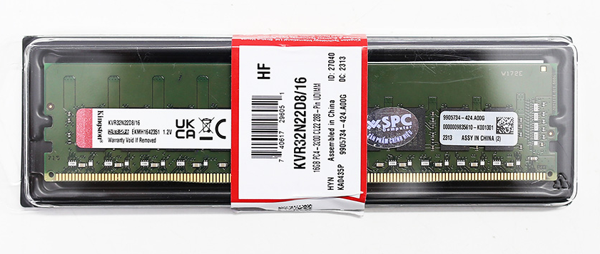 Bộ nhớ trong Kingston 16GB (1x16GB) DDR4 3200Mhz (KVR32N22D8/16)
