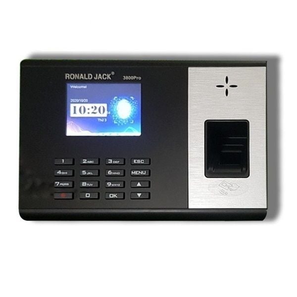 Máy chấm công Ronald Jack 3800 PRO (Vân tay + thẻ + pin lưu điện, chỉ dùng PM Ronald)