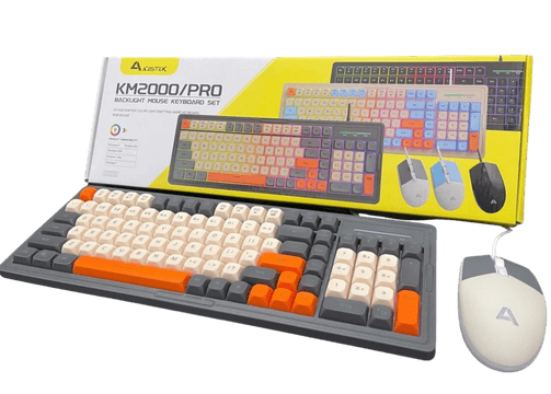 Bộ phím chuột KM2000/PRO Mix Ghi (có led)