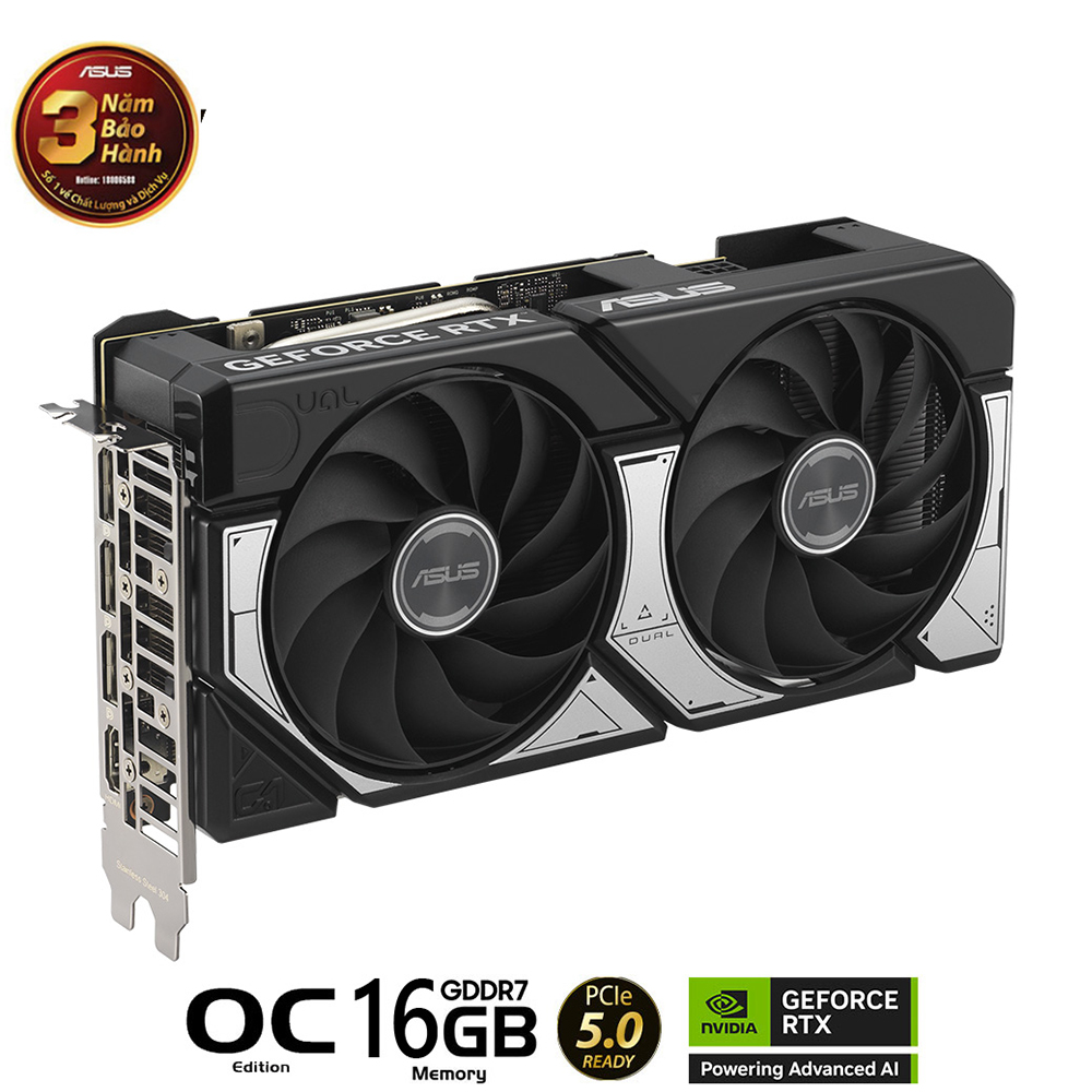 VGA ASUS Dual RTX 5060 Ti 16GB GDDR7 OC (DUAL-RTX5060TI-O16G)