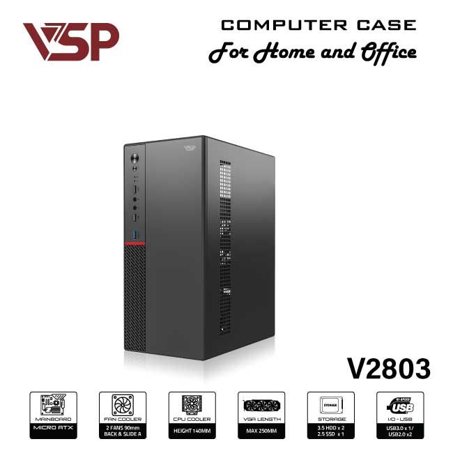 Vỏ thùng VSP V2803 cổng USB 3.0 (M-ATX/I-ATX)