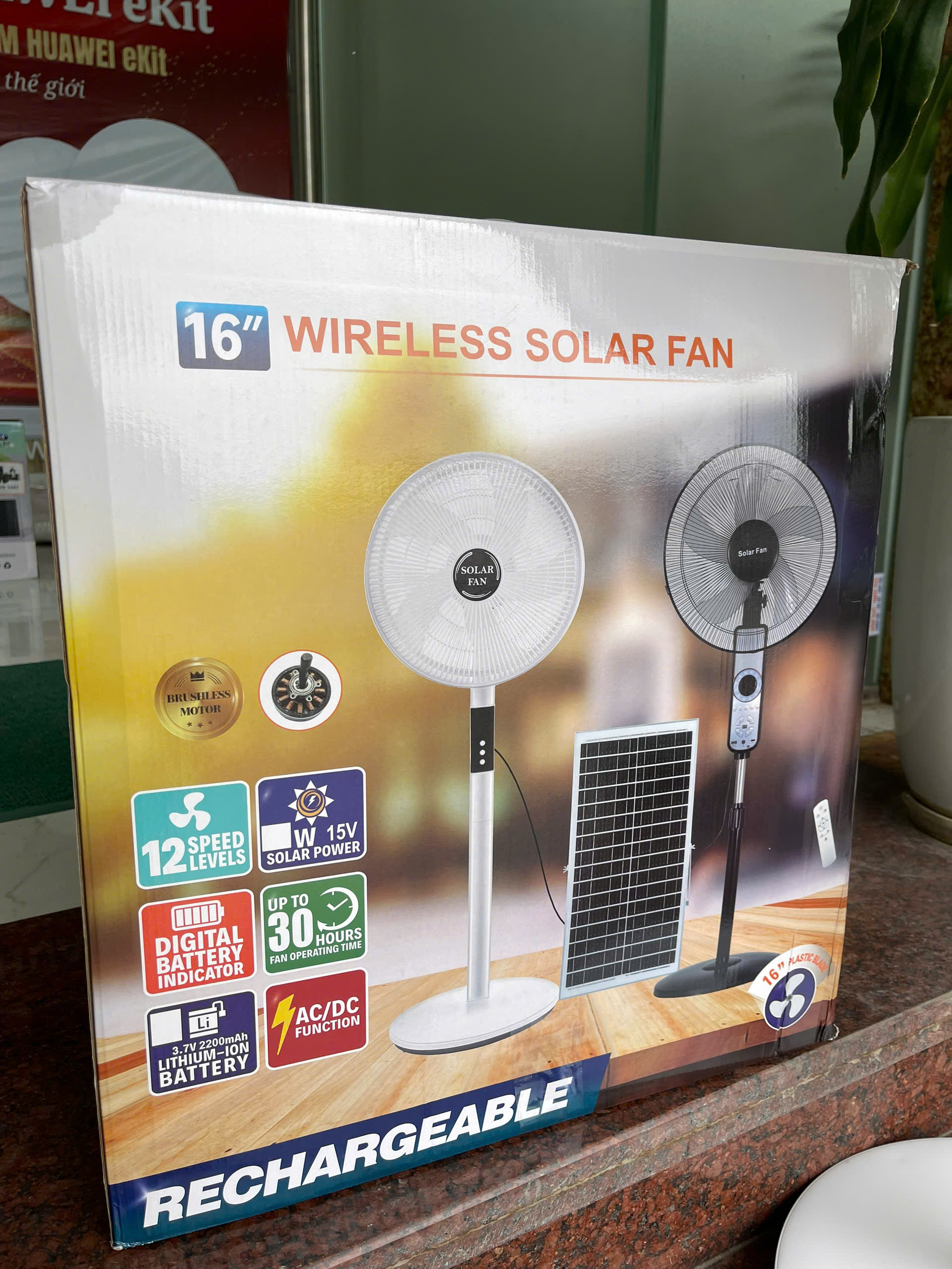 Quạt cây năng lượng mặt trời + tích điện Sinic QD-16 Fan
