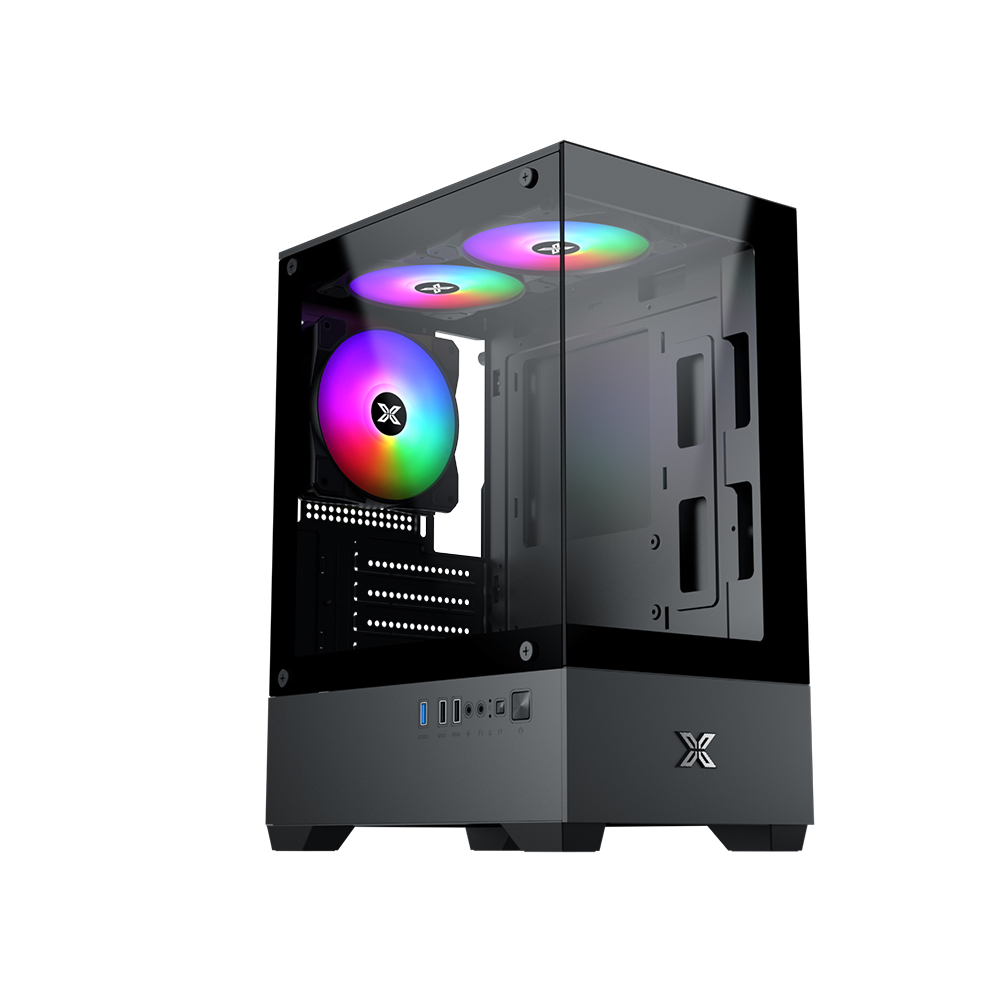 Vỏ thùng Xigmatek View III 3F (M-ATX 3 fan RGB, Màu Đen)