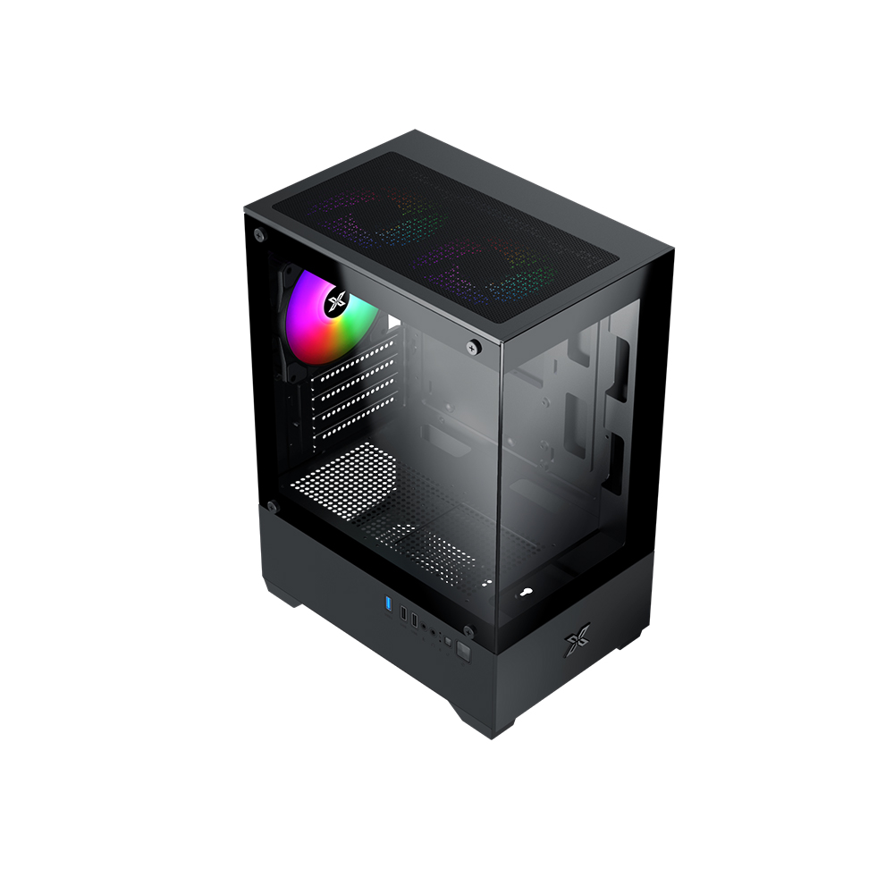 Vỏ thùng Xigmatek View III 3F (M-ATX 3 fan RGB, Màu Đen)