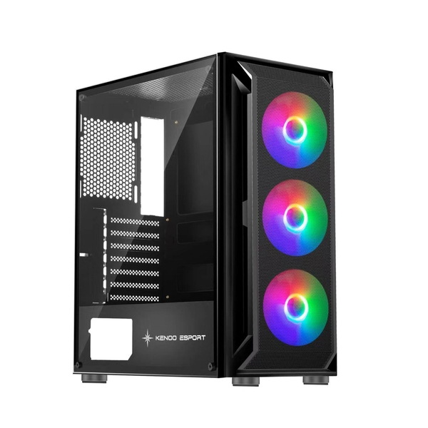Vỏ thùng KENOO ESPORT AF302 - 3F - Màu Đen (Mid Tower/ ATX)