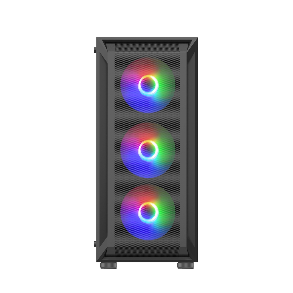 Vỏ thùng KENOO ESPORT AF302 - 3F - Màu Đen (Mid Tower/ ATX)