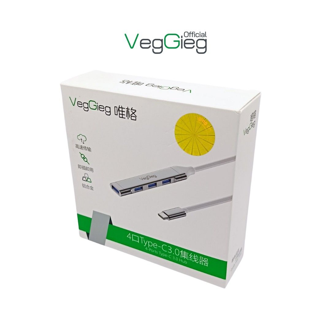 Bộ chia TypeC 3.0 + 4port Hub Veggieg V-K303