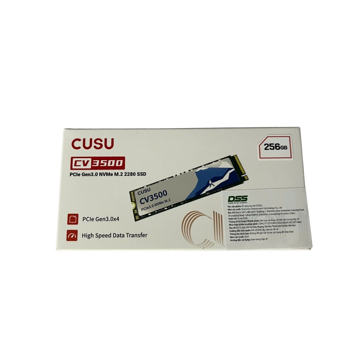 Ổ cứng SSD CUSU CV3500Q 256GB NVME M2 PCLE 3x4 2280