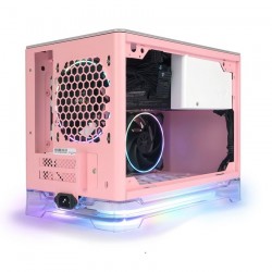 Vỏ case InWin A1 Plus Pink QI Charger - Full Side Tempered Glass Mini ITX ( Mini Tower/Màu Hồng)