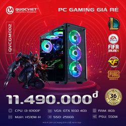 PC Gaming QVCGM002 Core i3-10100F / VGA GTX 1650 / RAM 8GB / SSD 256GB M.2