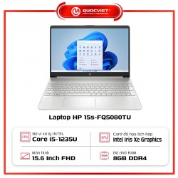 Laptop HP 15s-fq5080TU (i5-1235U/8GB/256GB SSD/15.6 FHD/3 Cell/W11 Home/Silver/1Y) 6K7A0PA