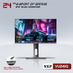 Màn hình Gaming VSP VU241Q 23.8 inch IPS 2K 75Hz Black 