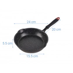 Chảo Nhôm chống dính sâu lòng, vân đá, đáy từ,Size24 Kangaroo KG661S