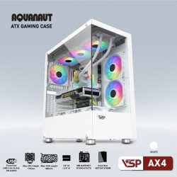 Vỏ Case gaming Aquanaut AX4 2 mặt kính White ( ATX, NO FAN)