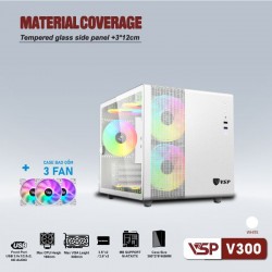 Vỏ case VSP V300 White (kèm 3 fan led)