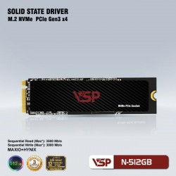 Ổ Cứng SSD VSP M.2 NVME Gen3x4 N-512GB(Đọc 3.500 MB/s, Ghi 3.000 MB/s)