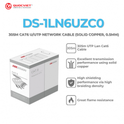 Dây mạng Hikvision Cat6 DS-1LN6UZC0 (không chống cháy-thùng màu xám)