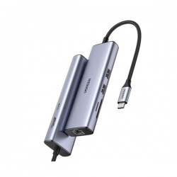 Bộ chuyển đổi USB Type C sang HDMI+SD+TF+PD+2 cổng USB 3.0 +RJ45 Ugreen 90568