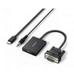 Dây chuyển đổi VGA sang HDMI màu đen dài 25cm Ugreen (50945)