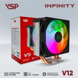 Tản CPU VSP V12 LED ARGB Đen