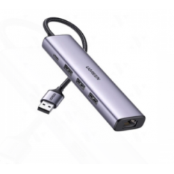 Hub chuyển đổi 5 in 1 USB Type-A ra Lan 1000Mbps Kèm HUB 3 Cổng USB 3.0 Ugreen (60554)